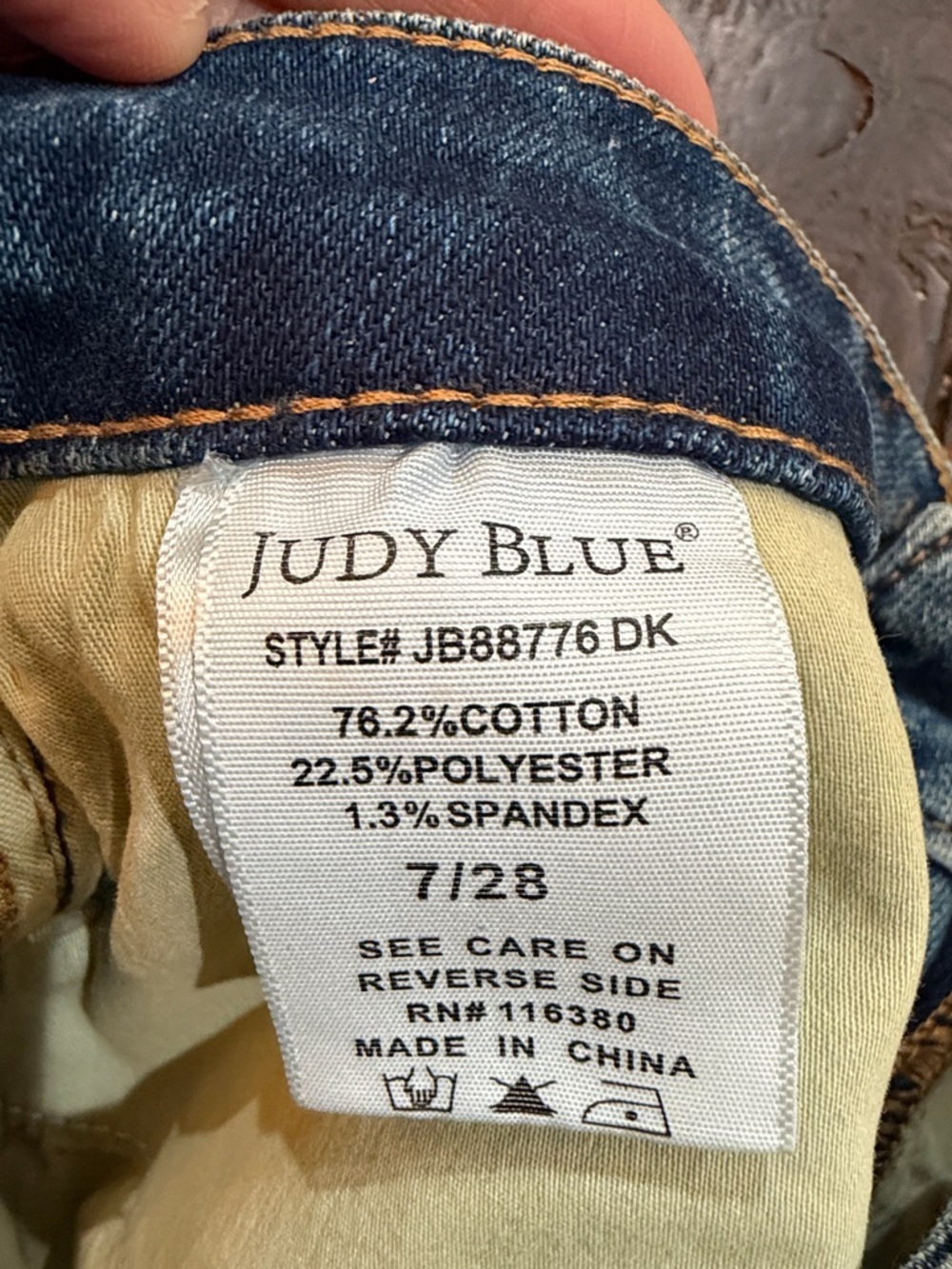 JUDY BLUE Slim Fit Distressed High Rise Jeans 7/28 - Picture 9 of 11